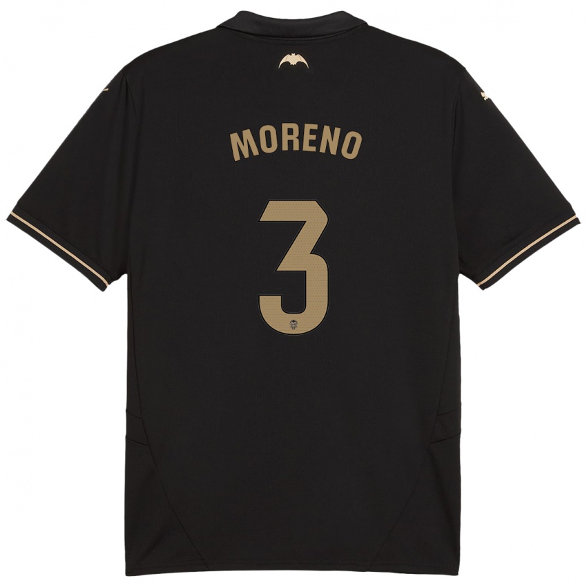 Niño Camiseta Diego Moreno #3 Negro 2ª Equipación 2024/25 La Camisa México