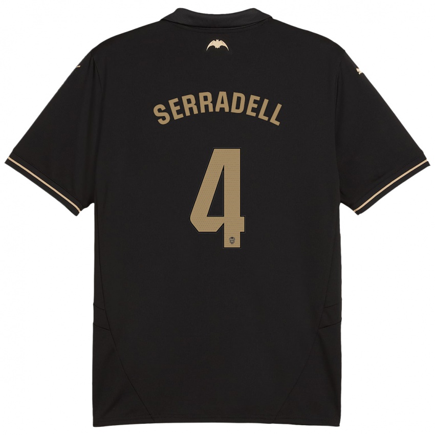 Niño Camiseta Álex Serradell #4 Negro 2ª Equipación 2024/25 La Camisa México