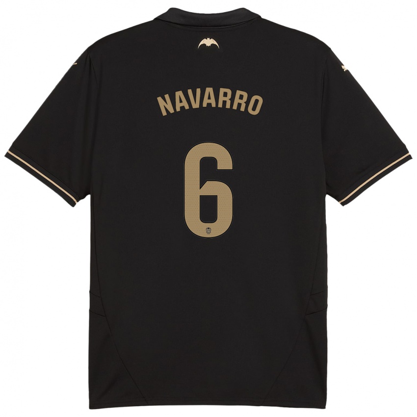 Niño Camiseta Javi Navarro #6 Negro 2ª Equipación 2024/25 La Camisa México