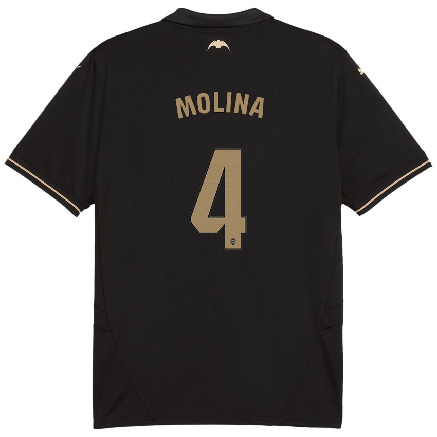 Niño Camiseta María Molina #4 Negro 2ª Equipación 2024/25 La Camisa México