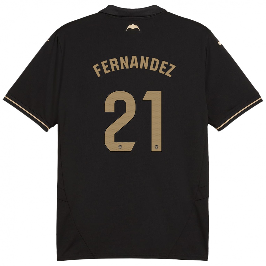 Niño Camiseta Estela Fernández #21 Negro 2ª Equipación 2024/25 La Camisa México