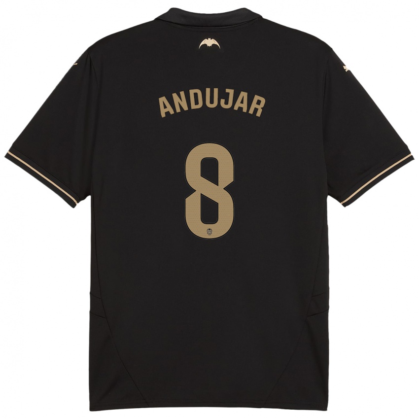 Niño Camiseta Candela Andujar #8 Negro 2ª Equipación 2024/25 La Camisa México