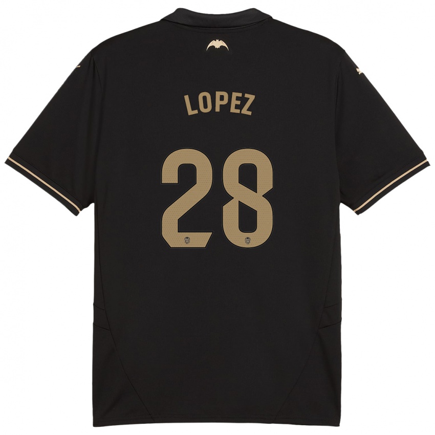 Niño Camiseta Saray Lopez #28 Negro 2ª Equipación 2024/25 La Camisa México