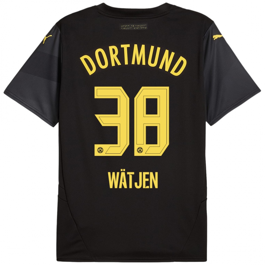 Niño Camiseta Kjell Wätjen #38 Negro Amarillo 2ª Equipación 2024/25 La Camisa México