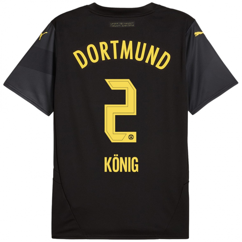 Niño Camiseta Niklas König #2 Negro Amarillo 2ª Equipación 2024/25 La Camisa México