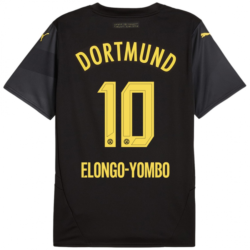 Niño Camiseta Rodney Elongo-Yombo #10 Negro Amarillo 2ª Equipación 2024/25 La Camisa México