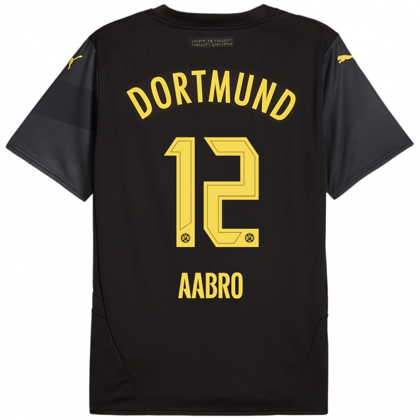 Niño Camiseta Gustav Aabro #12 Negro Amarillo 2ª Equipación 2024/25 La Camisa México