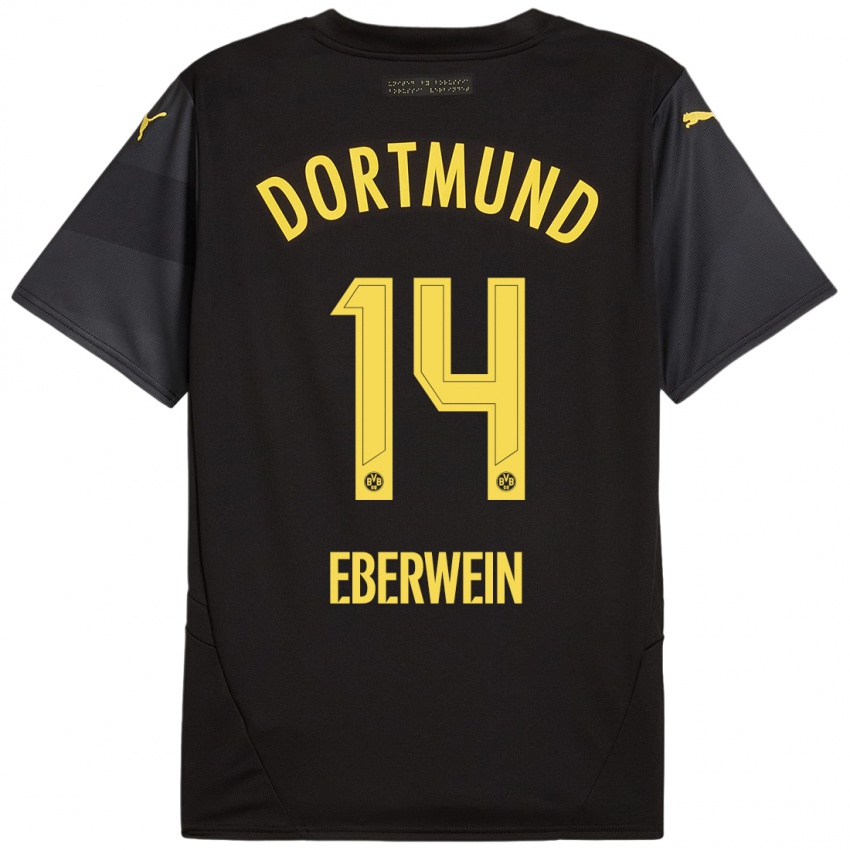 Niño Camiseta Michael Eberwein #14 Negro Amarillo 2ª Equipación 2024/25 La Camisa México