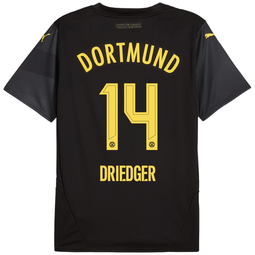 Niño Camiseta Julian Driedger #14 Negro Amarillo 2ª Equipación 2024/25 La Camisa México