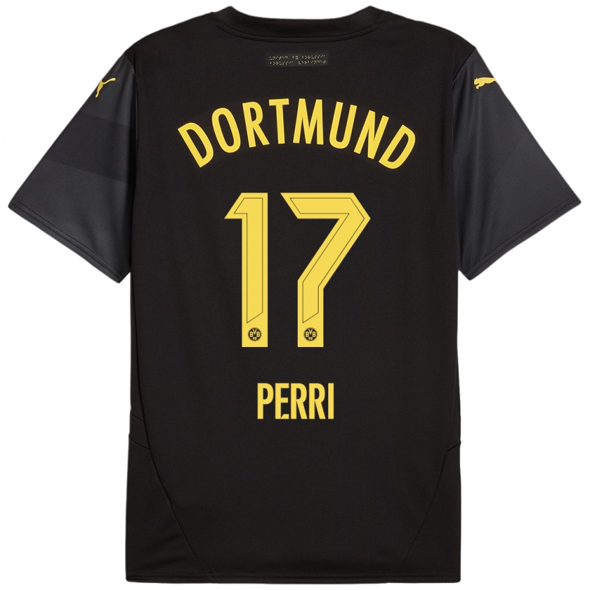 Niño Camiseta Luca Perri #17 Negro Amarillo 2ª Equipación 2024/25 La Camisa México