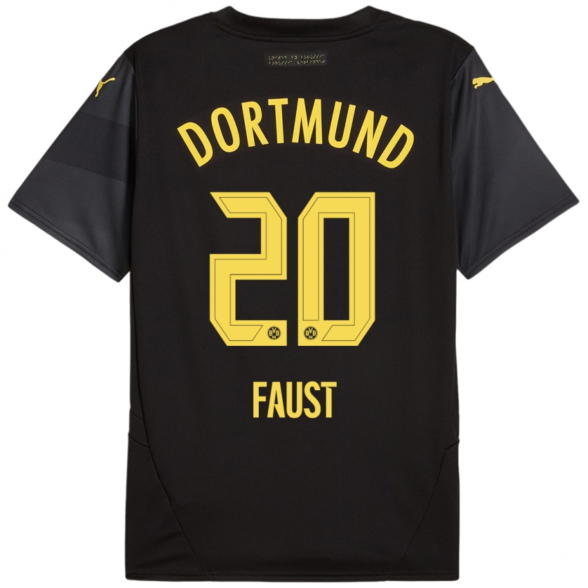 Niño Camiseta Tom Faust #20 Negro Amarillo 2ª Equipación 2024/25 La Camisa México