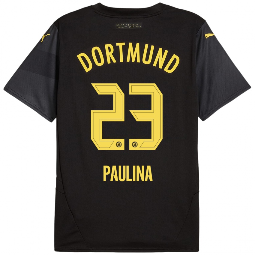 Niño Camiseta Jordi Paulina #23 Negro Amarillo 2ª Equipación 2024/25 La Camisa México