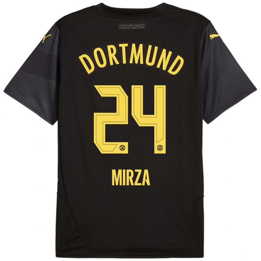 Niño Camiseta Marwan-Omir Mirza #24 Negro Amarillo 2ª Equipación 2024/25 La Camisa México