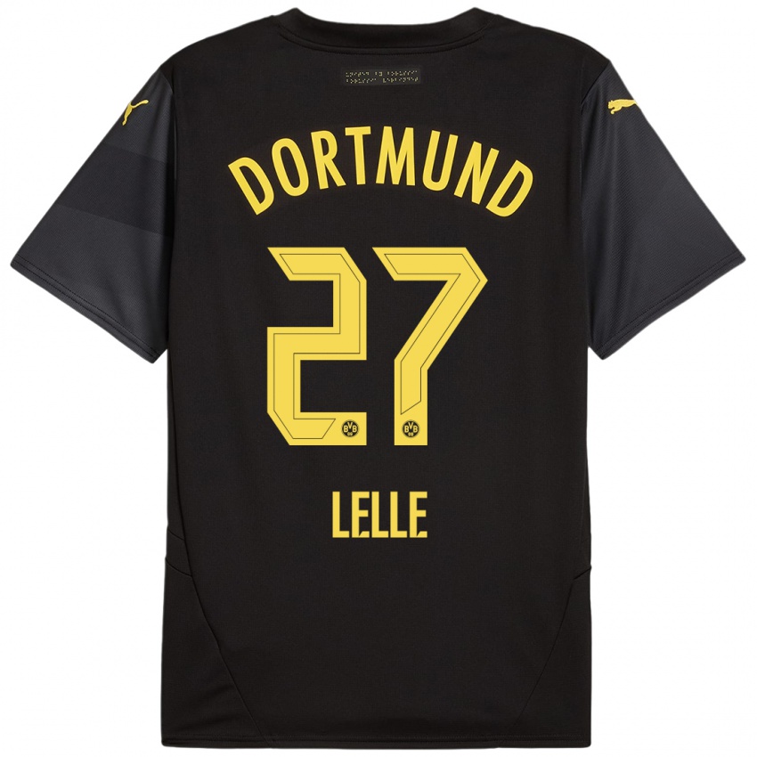 Niño Camiseta David Lelle #27 Negro Amarillo 2ª Equipación 2024/25 La Camisa México