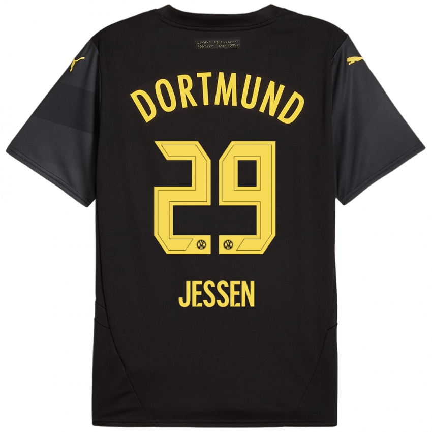 Niño Camiseta Niklas Jessen #29 Negro Amarillo 2ª Equipación 2024/25 La Camisa México