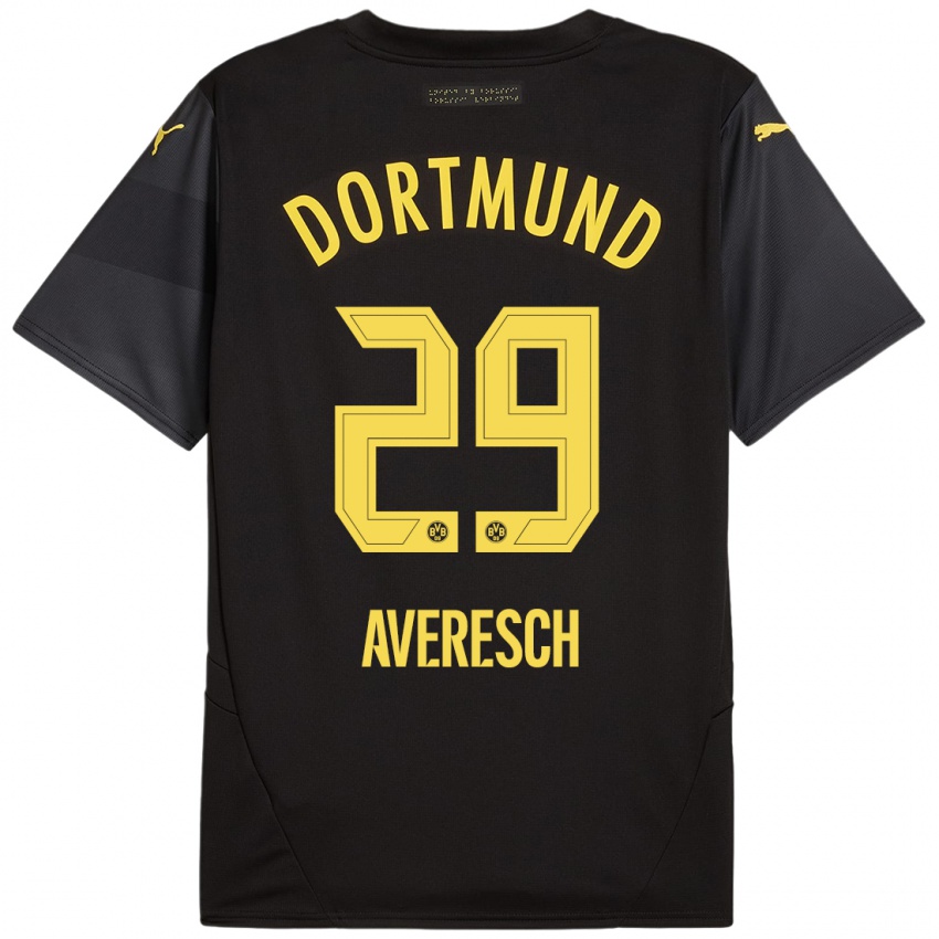 Niño Camiseta Noah Averesch #29 Negro Amarillo 2ª Equipación 2024/25 La Camisa México