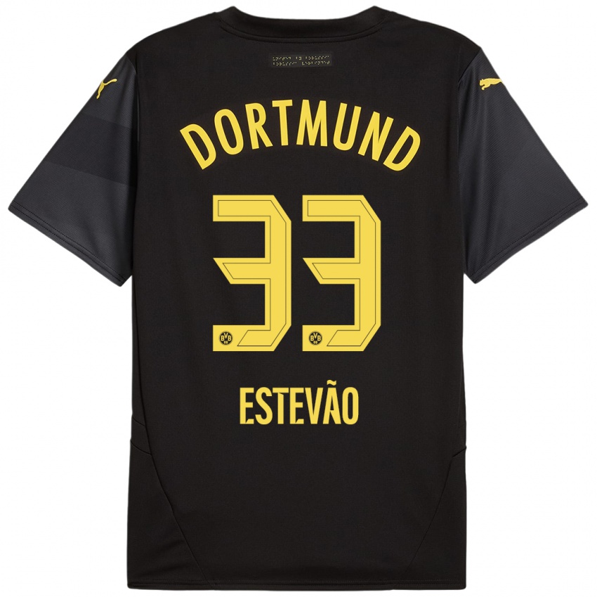 Niño Camiseta Tiago Estevão #33 Negro Amarillo 2ª Equipación 2024/25 La Camisa México