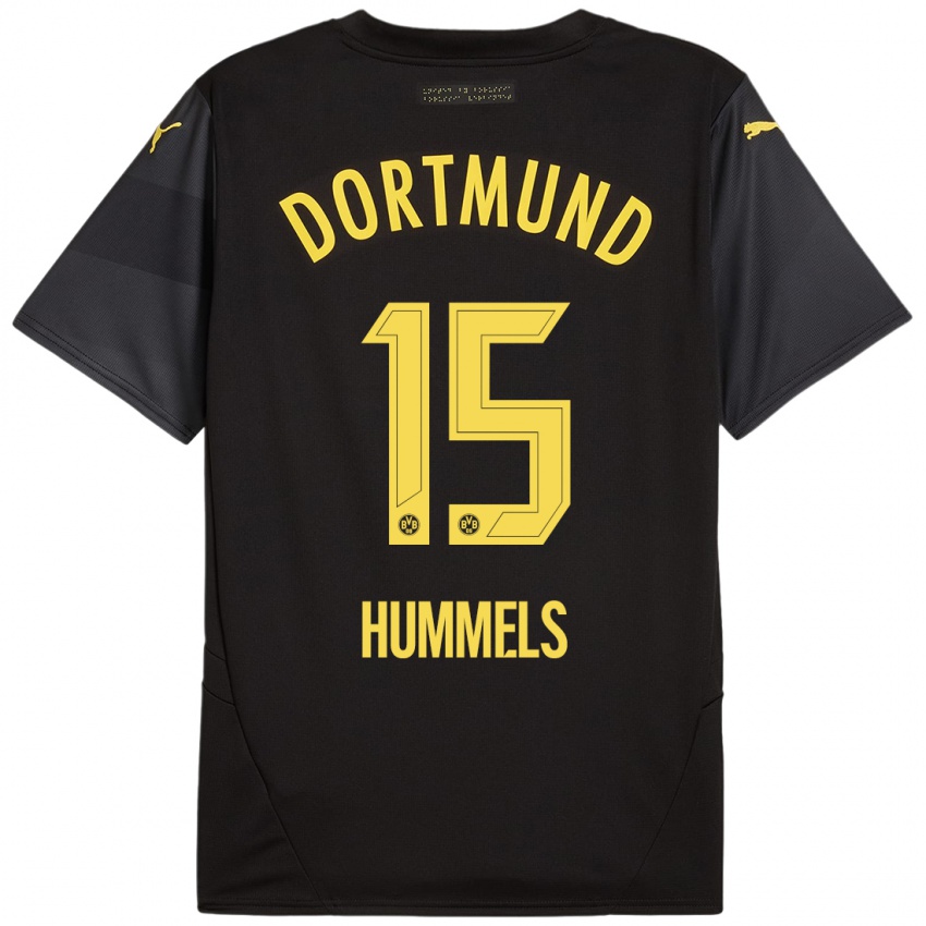 Niño Camiseta Mats Hummels #15 Negro Amarillo 2ª Equipación 2024/25 La Camisa México