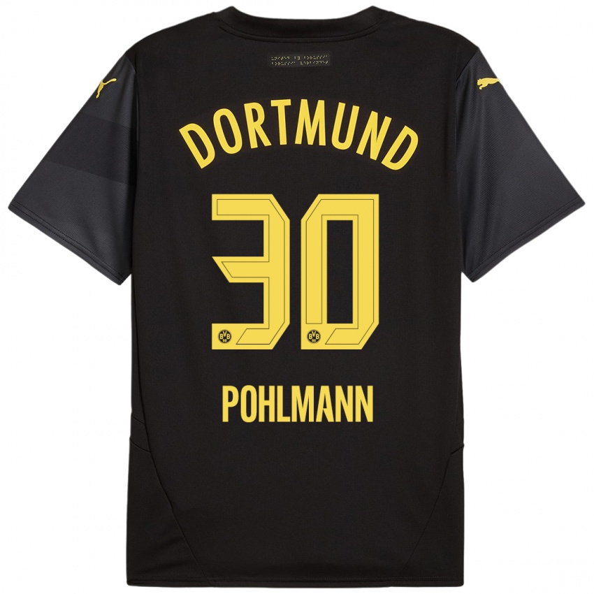 Niño Camiseta Ole Pohlmann #30 Negro Amarillo 2ª Equipación 2024/25 La Camisa México