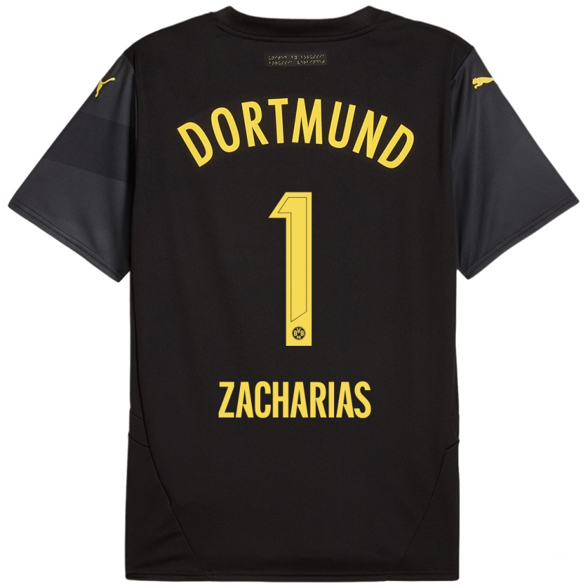 Niño Camiseta Marlon Zacharias #1 Negro Amarillo 2ª Equipación 2024/25 La Camisa México