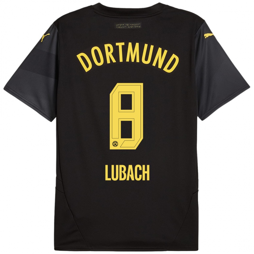 Niño Camiseta Rafael Lubach #8 Negro Amarillo 2ª Equipación 2024/25 La Camisa México