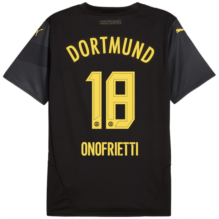 Niño Camiseta Vincenzo Onofrietti #18 Negro Amarillo 2ª Equipación 2024/25 La Camisa México