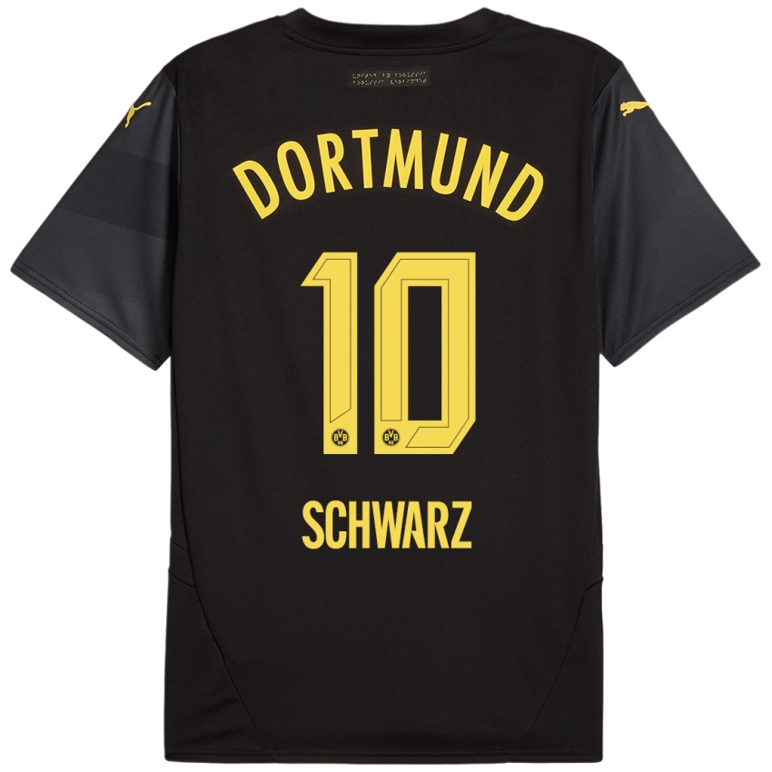 Niño Camiseta Oskar Schwarz #10 Negro Amarillo 2ª Equipación 2024/25 La Camisa México