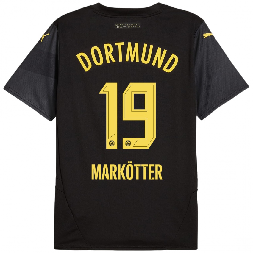 Niño Camiseta Jonah Markötter #19 Negro Amarillo 2ª Equipación 2024/25 La Camisa México