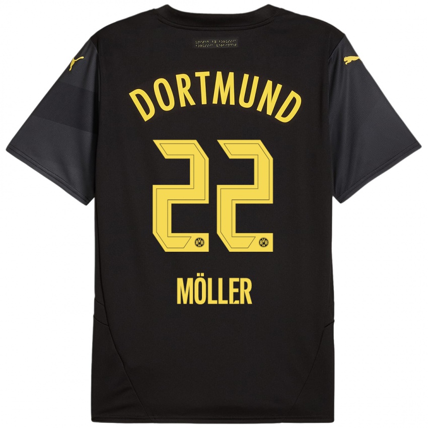 Niño Camiseta Paul Möller #22 Negro Amarillo 2ª Equipación 2024/25 La Camisa México