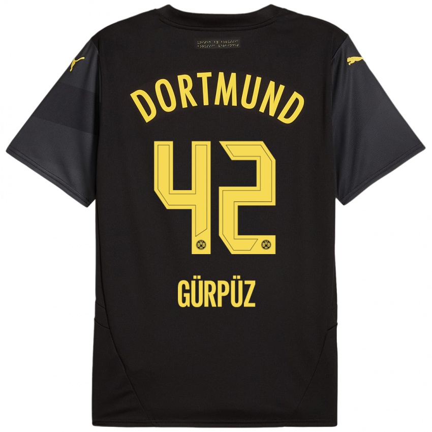 Niño Camiseta Goktan Gurpuz #42 Negro Amarillo 2ª Equipación 2024/25 La Camisa México