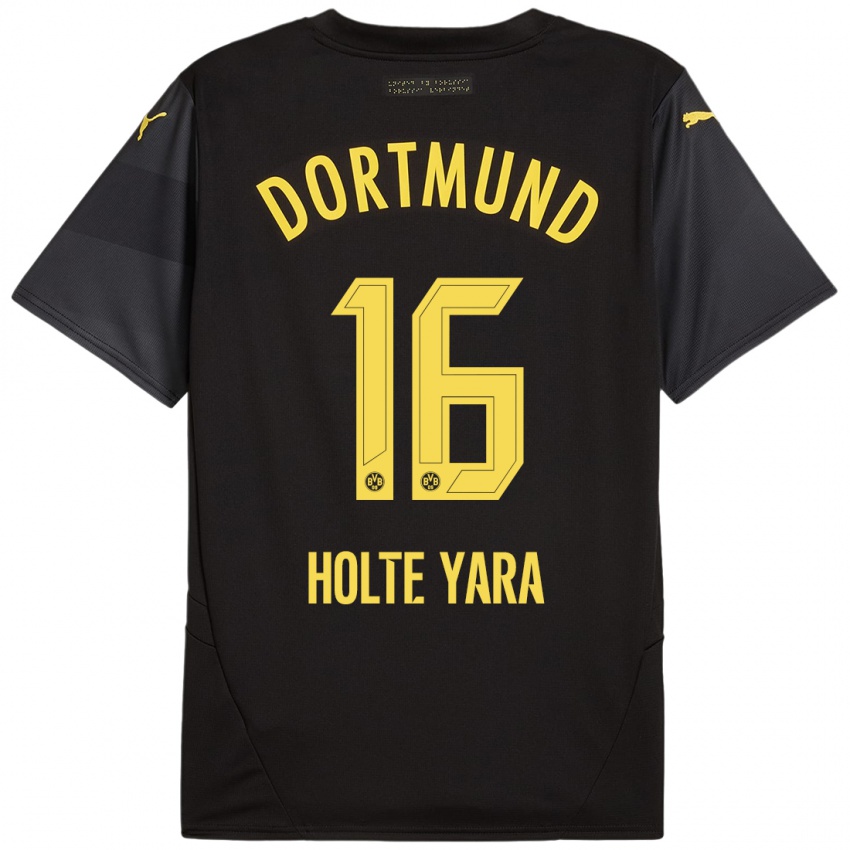 Niño Camiseta Ten Holte Yara #16 Negro Amarillo 2ª Equipación 2024/25 La Camisa México