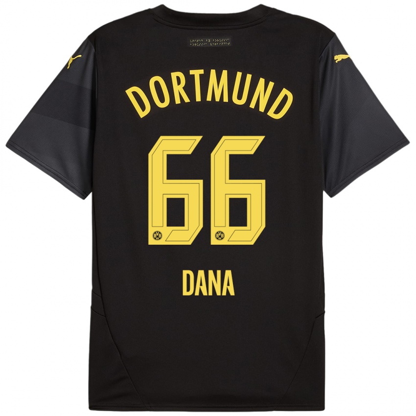 Niño Camiseta Bleckmann Dana #66 Negro Amarillo 2ª Equipación 2024/25 La Camisa México