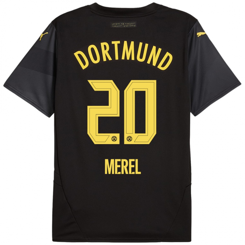 Niño Camiseta Freriks Merel #20 Negro Amarillo 2ª Equipación 2024/25 La Camisa México