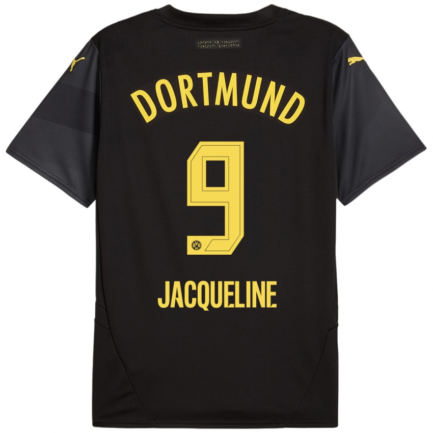 Niño Camiseta Moreno Jacqueline #9 Negro Amarillo 2ª Equipación 2024/25 La Camisa México