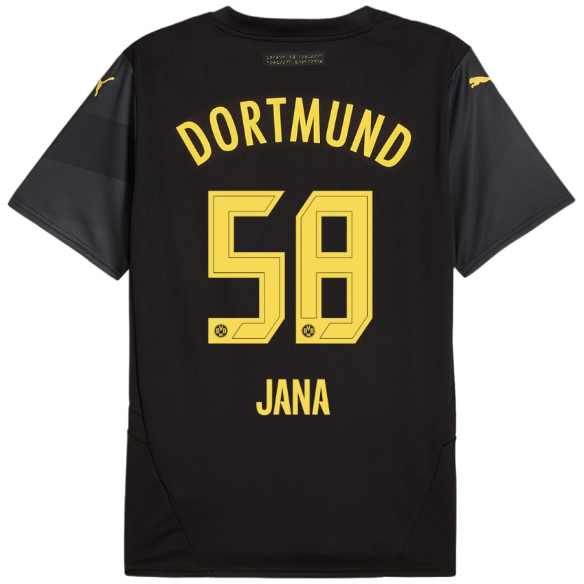 Niño Camiseta Nordberg Jana #58 Negro Amarillo 2ª Equipación 2024/25 La Camisa México