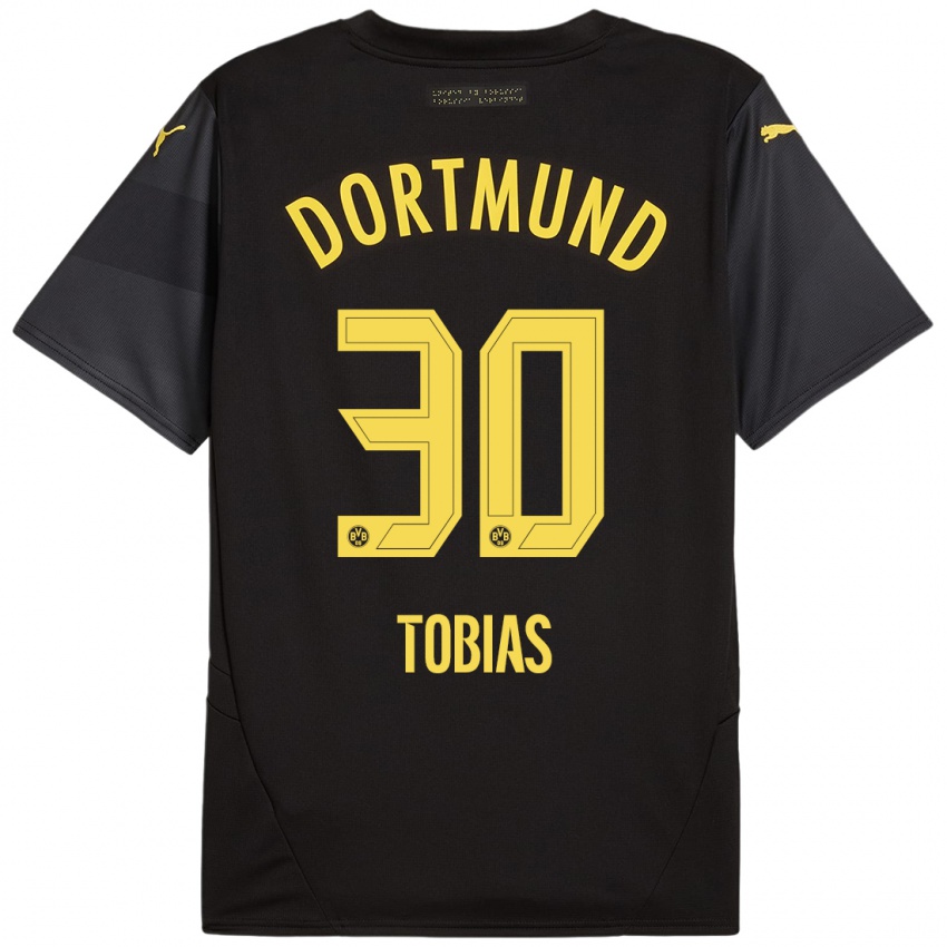 Niño Camiseta Vogt Tobias #30 Negro Amarillo 2ª Equipación 2024/25 La Camisa México