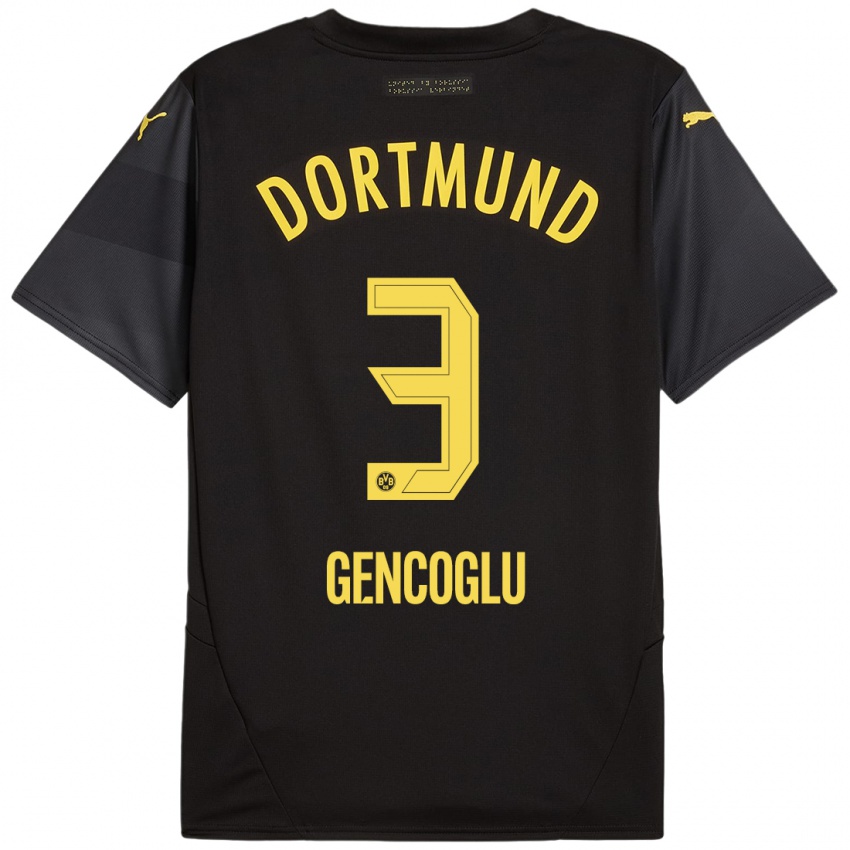 Niño Camiseta Tekin Gencoglu #3 Negro Amarillo 2ª Equipación 2024/25 La Camisa México