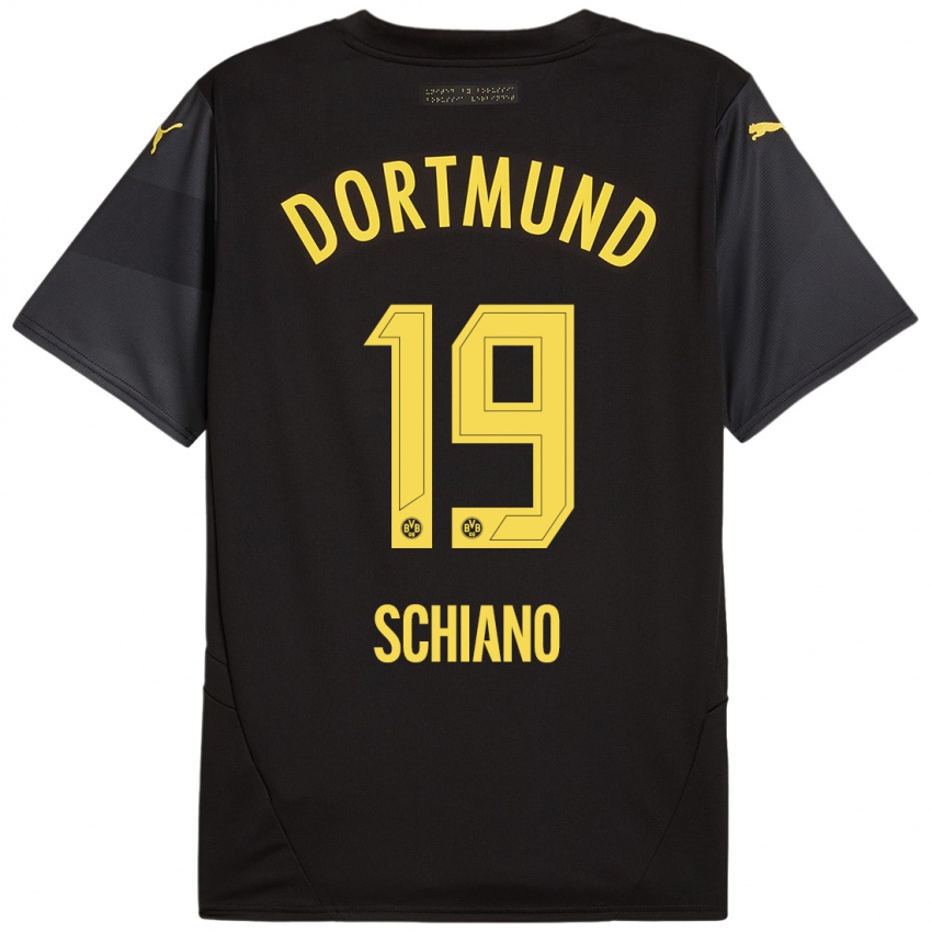 Niño Camiseta Emilio Schiano #19 Negro Amarillo 2ª Equipación 2024/25 La Camisa México