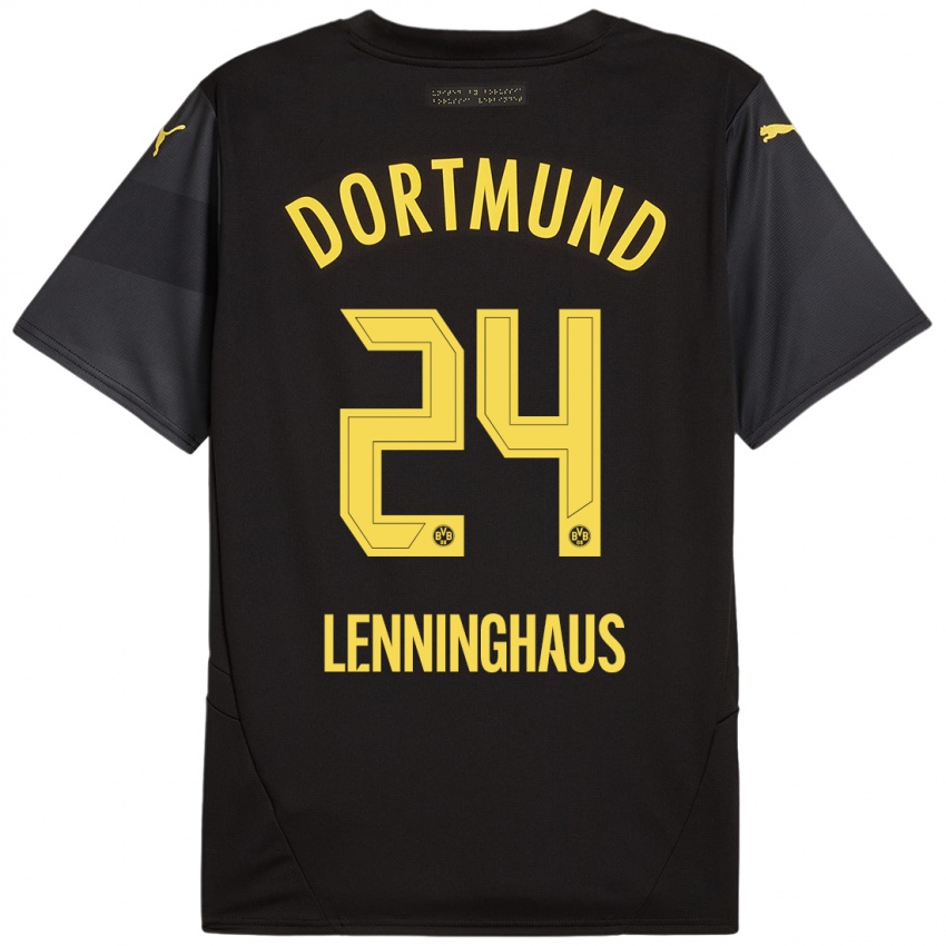 Niño Camiseta Mika Lenninghaus #24 Negro Amarillo 2ª Equipación 2024/25 La Camisa México