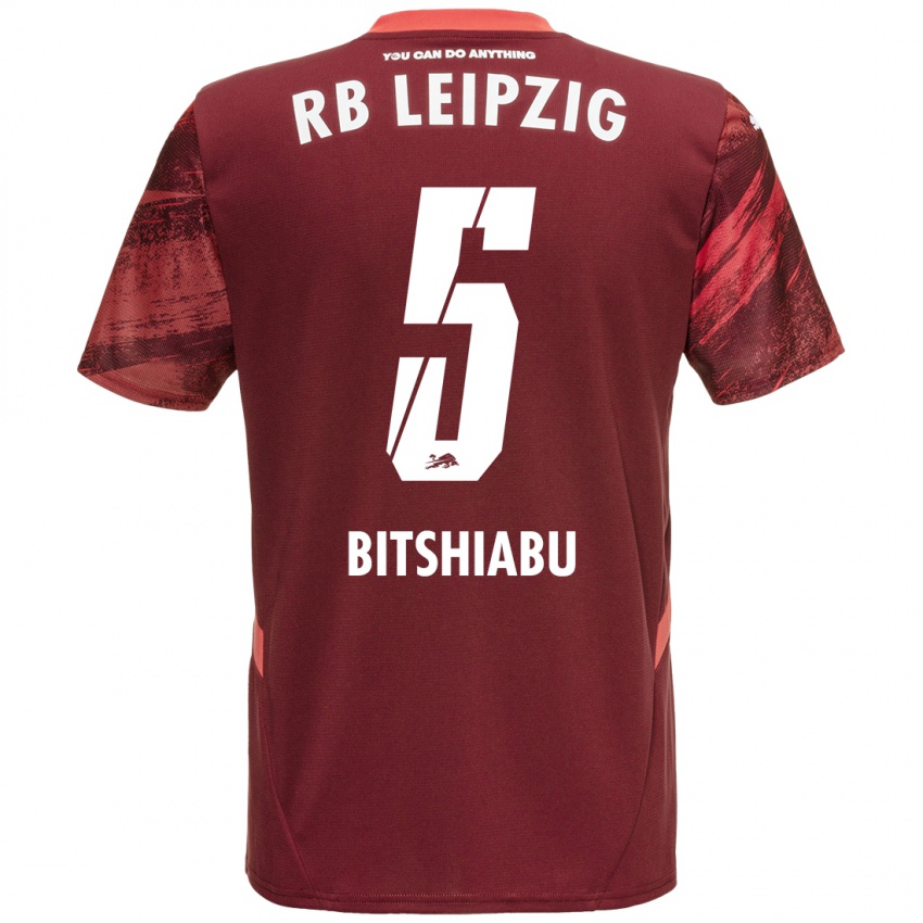 Niño Camiseta El Chadaille Bitshiabu #5 Borgoña 2ª Equipación 2024/25 La Camisa México