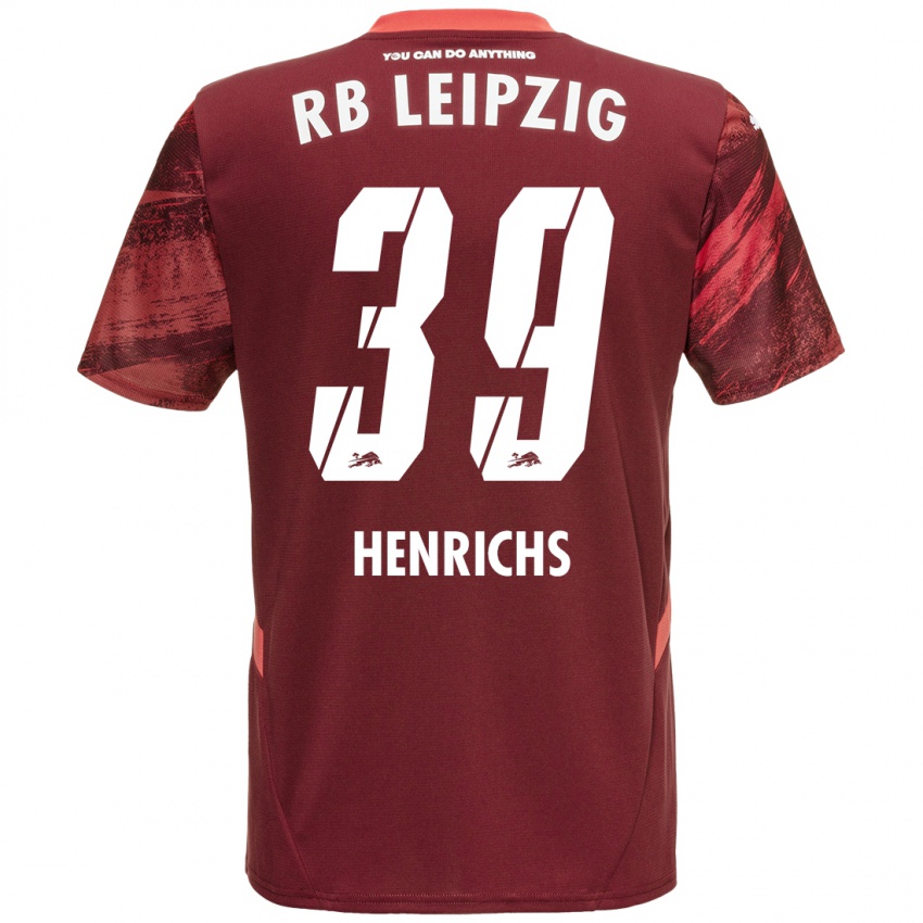 Niño Camiseta Benjamin Henrichs #39 Borgoña 2ª Equipación 2024/25 La Camisa México