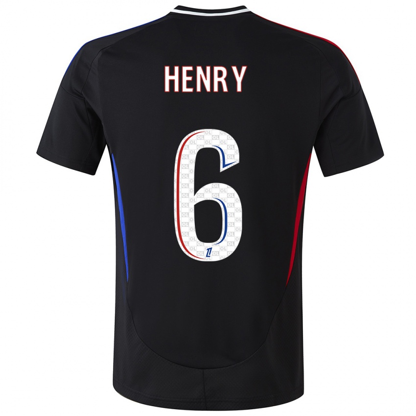 Niño Camiseta Amandine Henry #6 Negro 2ª Equipación 2024/25 La Camisa México