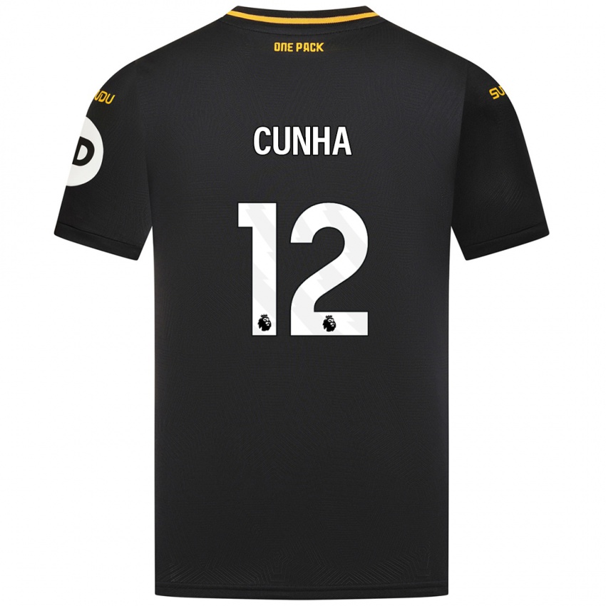 Niño Camiseta Matheus Cunha #12 Negro 2ª Equipación 2024/25 La Camisa México