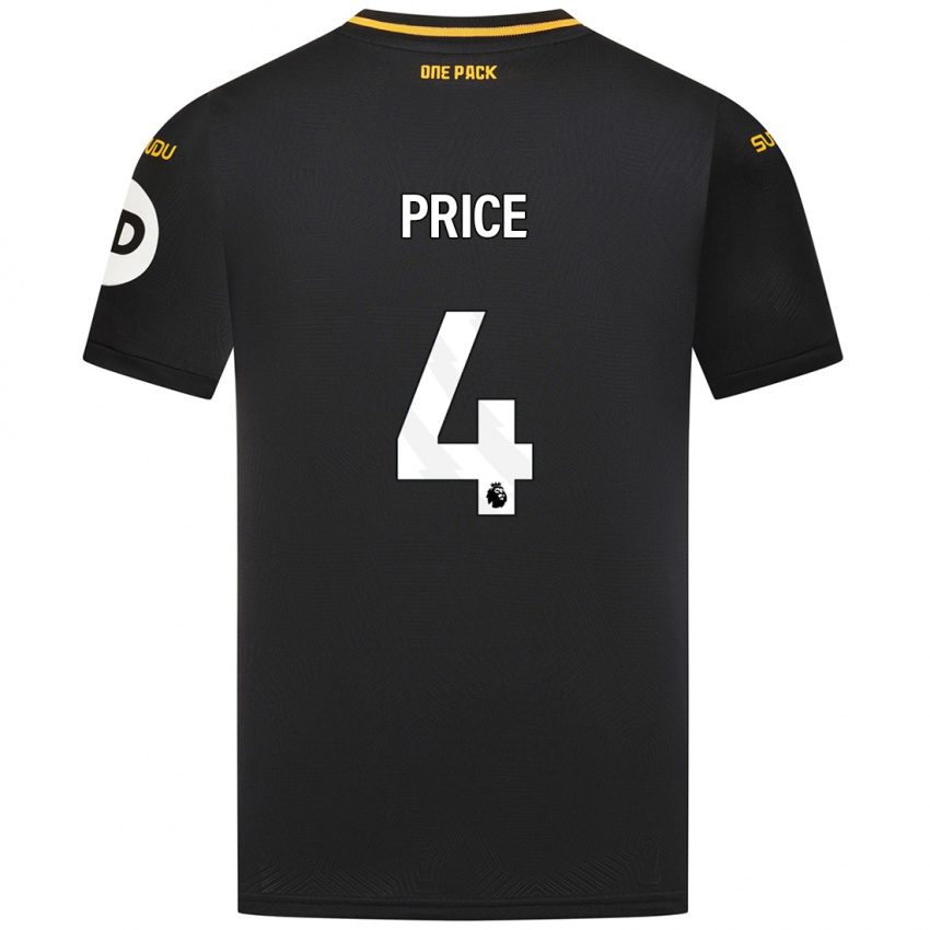 Niño Camiseta Anna Price #4 Negro 2ª Equipación 2024/25 La Camisa México