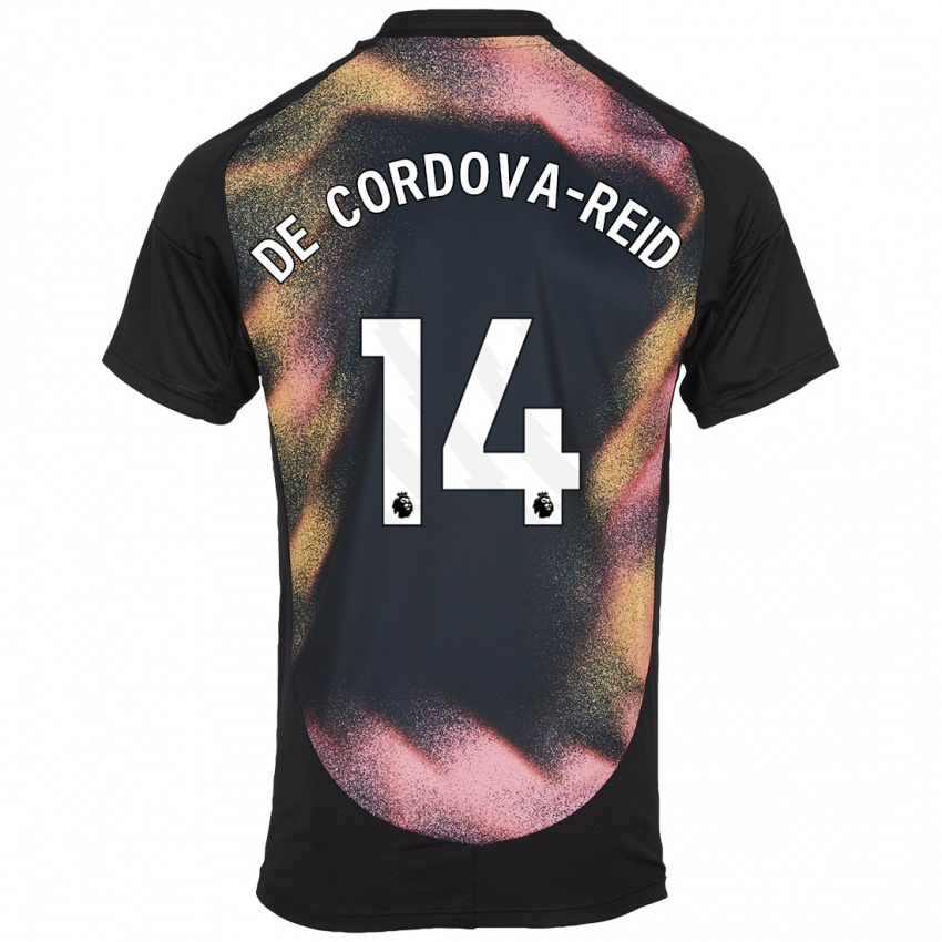 Niño Camiseta Bobby De Cordova-Reid #14 Negro Blanco 2ª Equipación 2024/25 La Camisa México