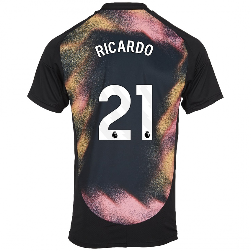 Niño Camiseta Ricardo Pereira #21 Negro Blanco 2ª Equipación 2024/25 La Camisa México