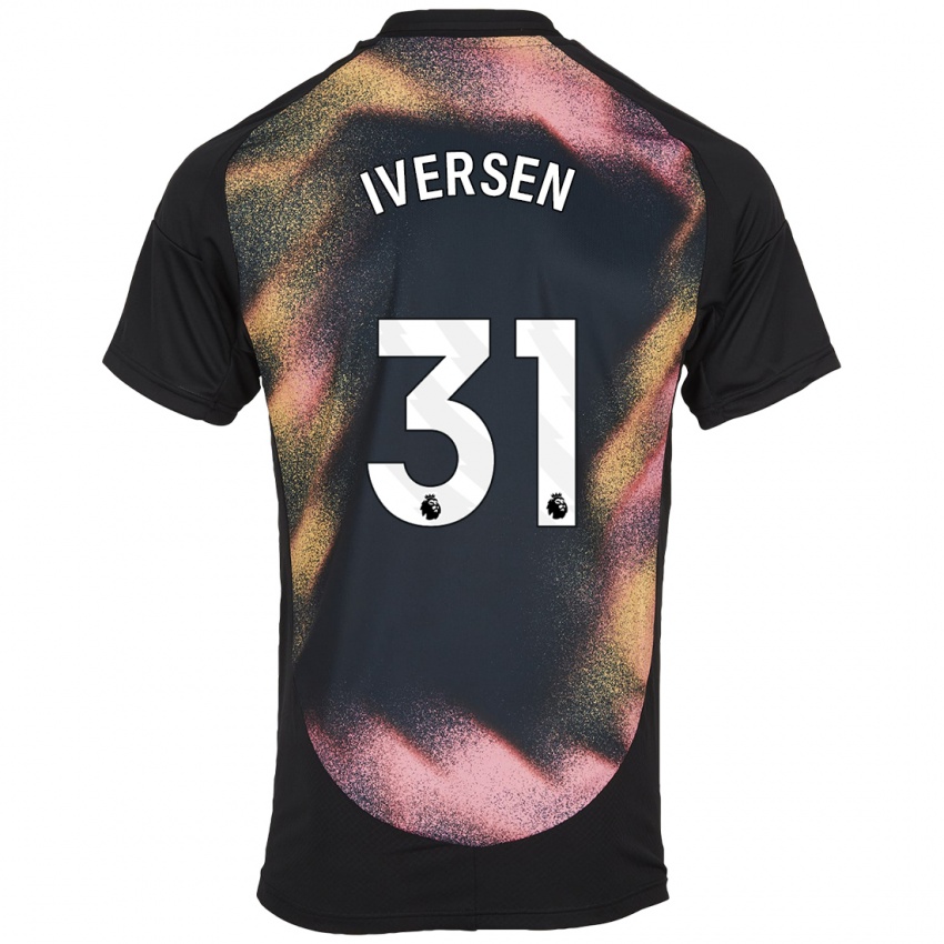 Niño Camiseta Daniel Iversen #31 Negro Blanco 2ª Equipación 2024/25 La Camisa México