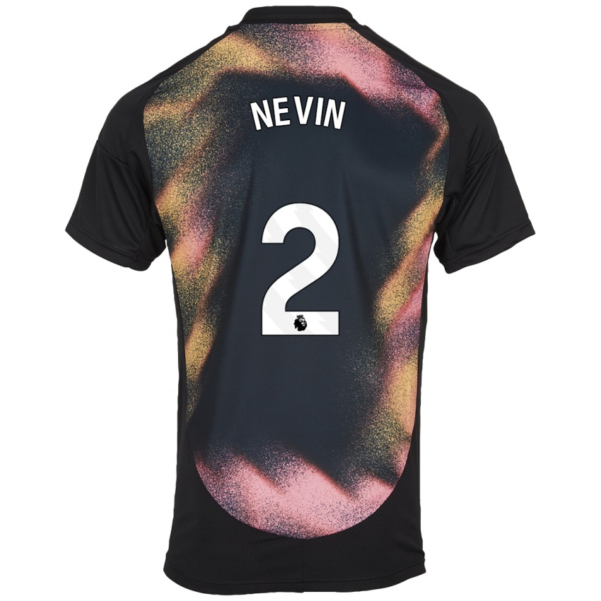 Niño Camiseta Courtney Nevin #2 Negro Blanco 2ª Equipación 2024/25 La Camisa México