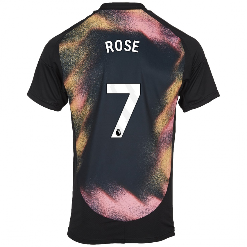 Niño Camiseta Deanne Rose #7 Negro Blanco 2ª Equipación 2024/25 La Camisa México