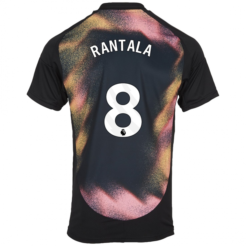 Niño Camiseta Jutta Rantala #8 Negro Blanco 2ª Equipación 2024/25 La Camisa México